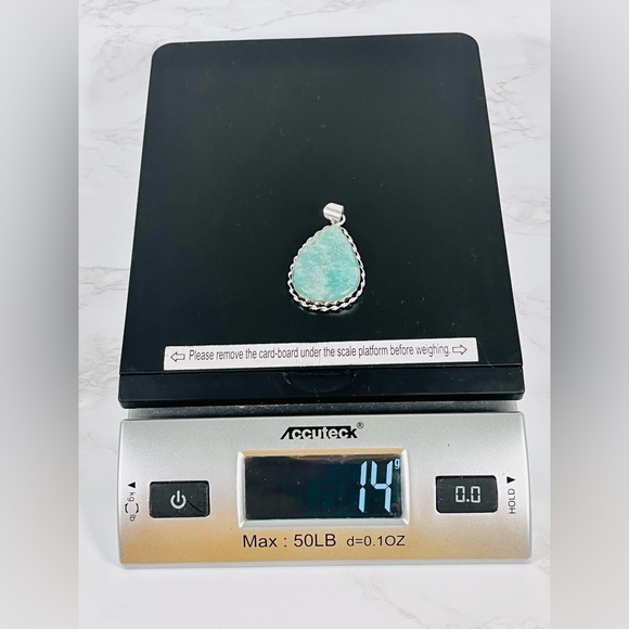 Turquoise Teardrop Silver Pendant - Picture 4 of 4